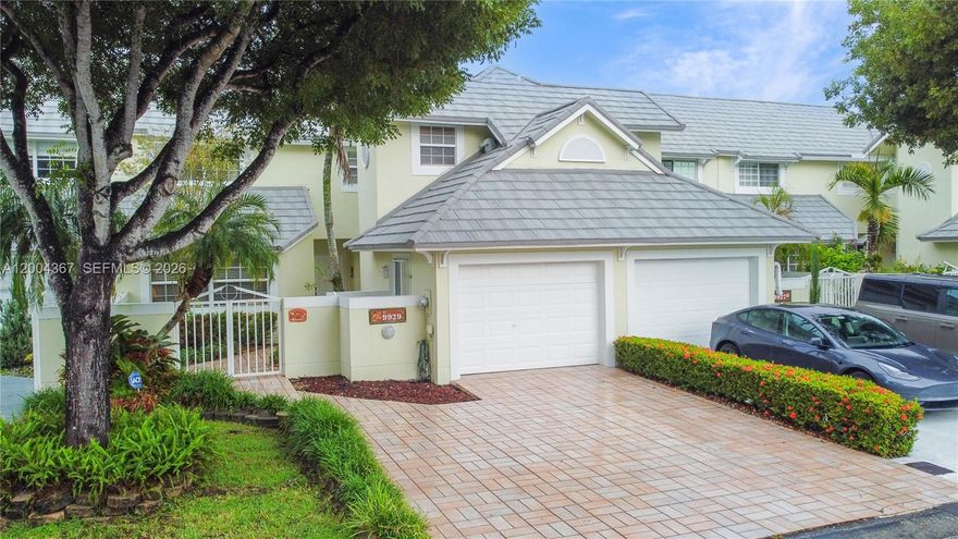 Enjoy peace of mind and exceptional value in this immaculately maintained 3-bedroom, 3-bath home with a 1-car garage in the highly desirable gated community of Doral Woods. This thoughtfully designed layout is perfect for families, featuring a full bedroom and bath on the first floor.

Major upgrades provide confidence for buyers and lenders alike, including a new roof (Feb 2025) and a new high-efficiency A/C system with anti-microbial UV light & new ductwork (April 2026)—a rare and valuable upgrade for both comfort and air quality. Additional improvements include professionally cleaned lint/air ducts (April 2026) for optimal system performance.

The kitchen is fully updated with modern appliances (Feb 2022) including refrigerator, oven, cooktop, microwave, dishwasher, garbage disposal, and sink—making this home truly move-in ready. Bathrooms and kitchen are enhanced with custom hand-painted decorative tiles, adding charm and character.

Tile flooring runs throughout the main level, with solid wood floors upstairs. The open-concept design flows seamlessly to a large screened-in patio overlooking a renowned golf course with no rear neighbors—perfect for relaxing or entertaining.

Located in a gated community with a low HOA that includes membership to Doral Park Country Club, offering resort-style amenities. Conveniently close to major highways, A+ schools, premium shopping, and dining.