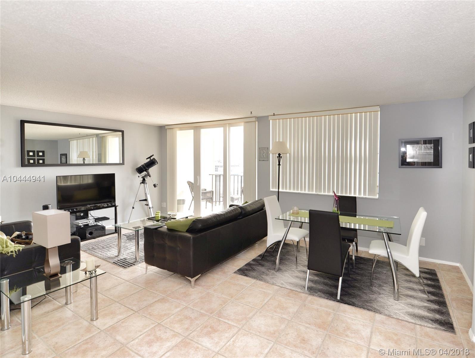 East of US1 in desirable Coral Ridge area. 750 sq ft, 1/1 apartment with breathtaking south view on 9th floor, totally remodeled, 70 sq ft open balcony, tile floors, granite counter tops in the kitchen and bathroom, laundry room is on the same floor, community pool on 2nd floor. Boat dock is available for rent. First month, last month security deposit and association approval required. Vacant, easy to show.