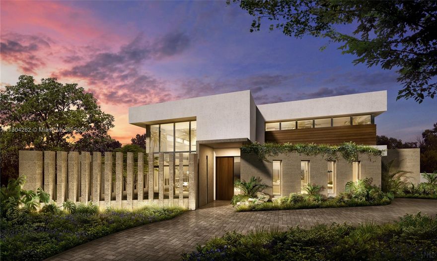 Spectacular new construction in South Coconut Grove.  This luxurious 5 bedroom 6 bath Florida Modern designed residence is the quintessential representation of South Florida living at its finest. With over 5,500 SF of indoor and outdoor living areas nestled amongst lush landscaped grounds, the residence features floor to ceiling windows allowing for an abundance of natural light throughout. Its open floor concept combines both interior and exterior spaces ideal for entertaining, starting with a stunning dining area set within 22 ft ceilings and a majestic floating staircase, impeccably designed Armazem kitchen, great room w/ adjacent covered poolside terrace and summer kitchen, generous primary bedroom overlooking grounds and 4 additional bedrooms all with en-suite baths.
