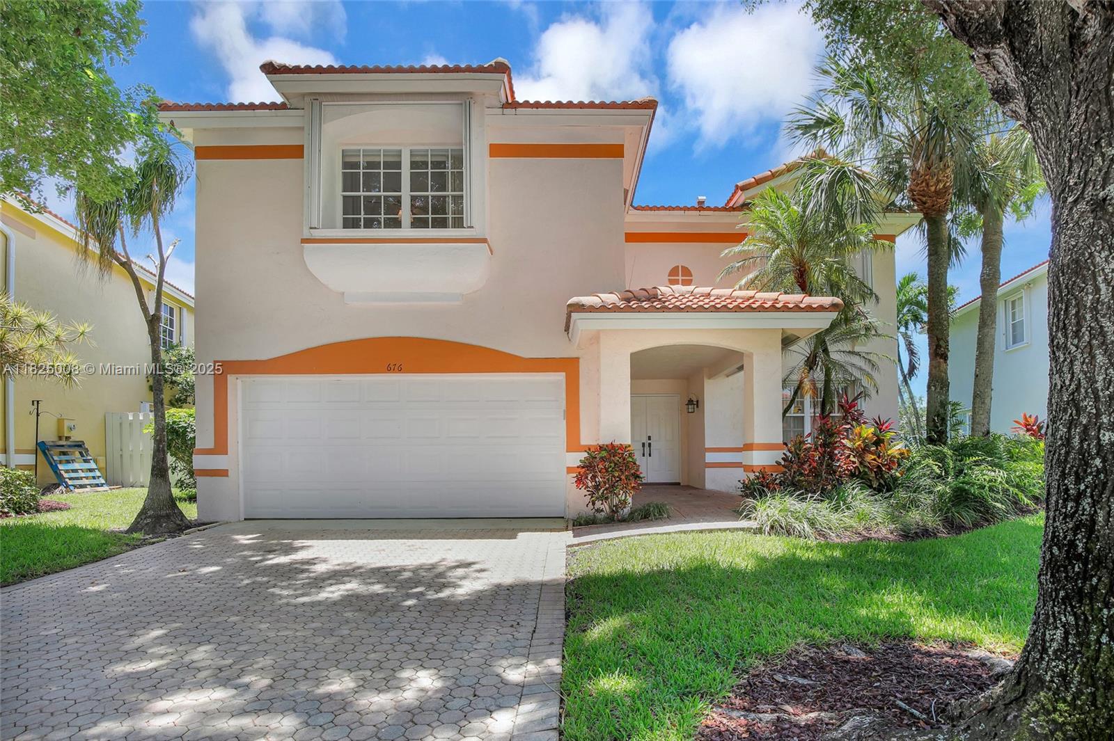Spacious 4 bedroom, 2.5 bath, 2 car garage home boasts modern updates, stylish finishes, and the largest floor plan in the neighborhood! Highlights include a "chef's kiss" kitchen with gorgeous gas range and complementing stainless steel appliances; a freshly painted interior providing a clean, bright canvas for your personal decorating ideas; huge primary suite; tastefully renovated baths; tons of closets; tiled first floor & new vinyl plank flooring on the stairs and second floor; AND new A/C. All polybutylene plumbing has been fully replaced. Enjoy a large, lush, private backyard with plenty of room for a pool. Accordion shutters offer reassuring protection during storms. Low HOA fees & minutes from top-rated schools, major highways, Sawgrass Mills, IKEA, Amerant Bank Arena, and dining.