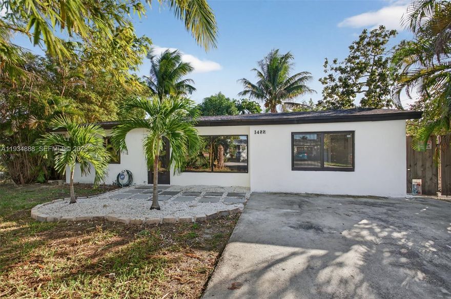 Completely remodeled 3-bedroom, 2-bathroom home, fully updated with permits. This property features brand-new electrical, plumbing, and a new HVAC system with new ductwork, along with a new roof (2025). The entire home has been renovated from top to bottom. Located in the growing city of Pompano Beach, this corner-lot property offers dual street access and a spacious yard. Situated in a desirable area with good schools and just 10 minutes from the beach.