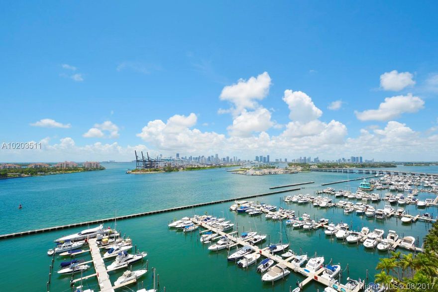 SPECTACULAR ULTRA-MODERN UNIT WITH DESIGNER UPGRADES OFFERS IMPECCABLE VIEWS FROM EVERY CORNER. IMMACUALTE OPEN LAYOUT WITH FLOOR TO CEILING GLASS WINDOWS, PRIVATE ELEVATOR ENTRY, EXTRA DEEP TERRACES TO ENHANCE OUTDOOR LIVING AND VIEWS OF THE BAY, FISHER ISLAND, MIAMI SKYLINE, MIAMI BEACH MARINA, CITY AND BEACH, ALL COMPLEMENTED BY ONE OF SOUTH BEACH'S BEST KNOWN AND MOST LUXURIOUS CONDO RESIDENCES "THE MURANO AT PORTOFINO".