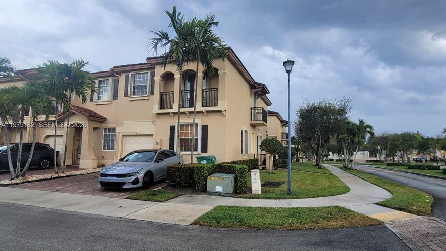 Stunning corner-unit townhouse located in the highly desirable Tuscany Villages community in Kendall. This spacious residence features 4 bedrooms, 2.5 bathrooms, and a 1-car garage.

The home offers a beautifully updated white kitchen with stainless steel appliances, including a smart electronic range. Two bathrooms have been tastefully renovated, and the second floor showcases new laminate flooring. Additional upgrades include LED lighting throughout the home. Enjoy outdoor living in the private fenced patio—perfect for entertaining or relaxing.

Residents benefit from a low HOA of just $145 per month, which includes access to resort-style amenities such as two swimming pools, a fully equipped fitness center, clubhouse, playground, and 24/7 security patrol.

Ideally located near top-rated schools, popular dining and shopping centers, and major highways, providing convenient access for commuting.