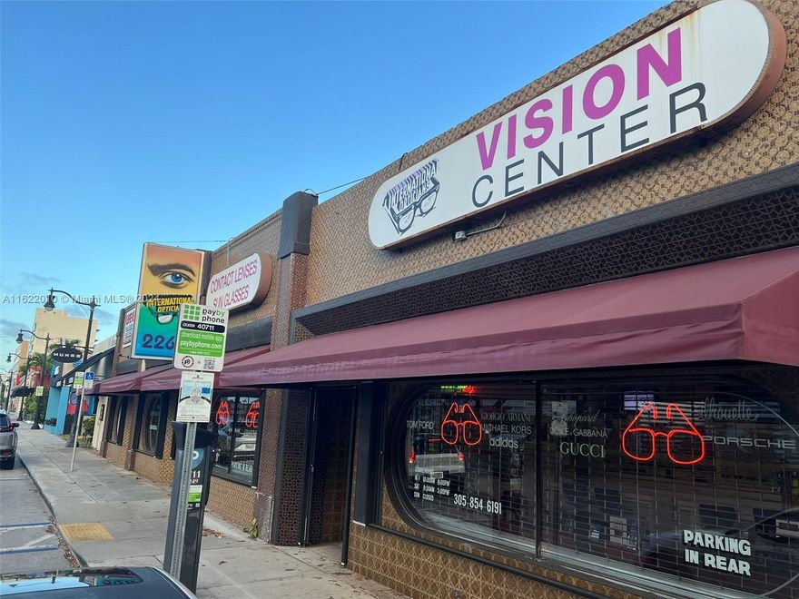Profitable Vision Care Center with Real Estate: This well-established optician and optical dispensary, located on Coral Way with 75 feet of frontage, serves a natural trade area including Brickell, downtown Coral Gables, Key Biscayne, and Coconut Grove. The property spans 4,275 square feet on a 7,500 square foot T5-O zoned lot, with parking for 15 cars plus additional street-side parking. The center includes 3 exam lanes for optometrists and ophthalmologists with room for expansion, a spacious sales floor with over 1,000 high-end frames, and a full-service cut and edge lab. All equipment is included with the sale, along with folio 01-4115-006-0730. Steadily profitable business in prime location with affluent customer demographics offers significant growth potential.