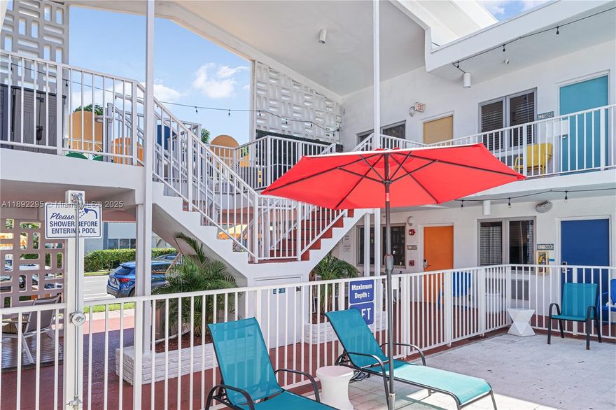Priced at $340,000 per key, this 44-key boutique hotel presents a rare chance to acquire a high-demand asset in one of South Florida’s most vibrant beachside markets. Built on a 15,000 SF lot, the property offers 17,711 SF of single-story construction, originally built in 1957. Its ideal location, just minutes from the beach and world-class dining, shopping and cultural attractions, drives consistent, year-round occupancy from both leisure and corporate travelers.