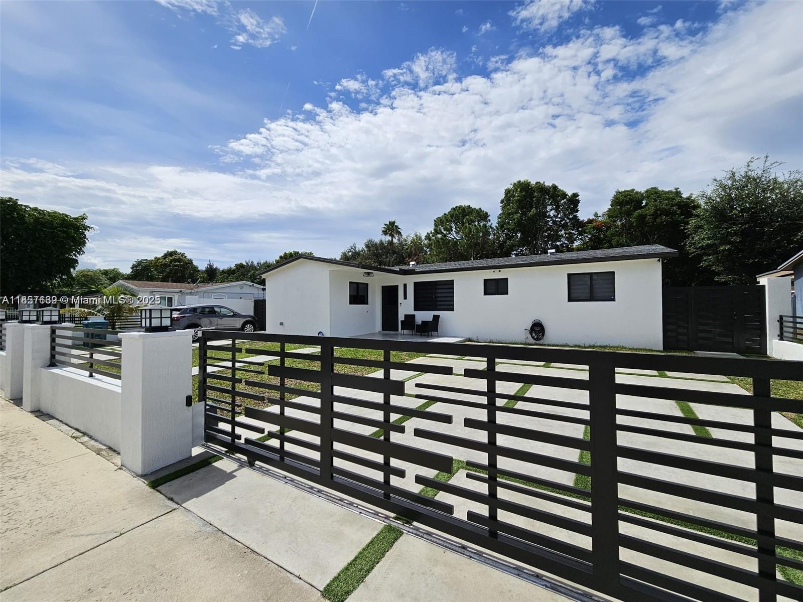 Enjoy comfort and style in this modern single-family home in Miami Gardens. Featuring 2 bedrooms, 2 bathrooms, and a bright, open layout, this property is perfect for peaceful living. It offers a spacious terrace and a saltwater pool—ideal for entertaining guests or relaxing. The home boasts modern finishes, electric fencing, and a camera security system for your peace of mind. Note: the property includes two fully independent efficiencies that are already rented. Schedule your visit today and see why this could be the perfect place to call home! NOTE: The property will be available for showings starting September 1st.