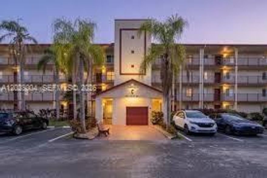 **Motivated Seller!** Bright and spacious **2-bedroom, 2-bath corner unit on the 4th floor of Garfield Condo**located in the highly sought-after **Century Village**. This well-maintained residence features Tile flooring throughout the apartment, plus the convenience of an **in-unit washer and dryer**. With its generous layout and abundant natural light, it offers the perfect opportunity to customize and make it your own. Situated in a **55+ guard-gated community**, Century Village is known for its vibrant lifestyle and resort-style amenities. Residents
enjoy access to a **multi-million-dollar clubhouse**, a spectacular **1,000+ seat theater with live shows and movies**, fitness center, **indoor and outdoor pools**, billiards, bingo hall, and a wide variety of social activities and clubs. Outdoor enthusiasts will love the **tennis courts, pickleball courts, golf course (optional membership)*, and scenic walking paths like **Soluna Park**. The community also offers a **café, free shuttle service**, and is conveniently located near restaurants, pharmacies, and everyday essentials. Parking is easy with a **1 assigned space plus ample guest parking**. This is the perfect home for those seeking a **peaceful, secure environment with an active lifestyle**. ** No rentals allowed during the first 2 years. Service animals permitted
with proper documentation. Don’t miss this opportunity—schedule your private showing today!