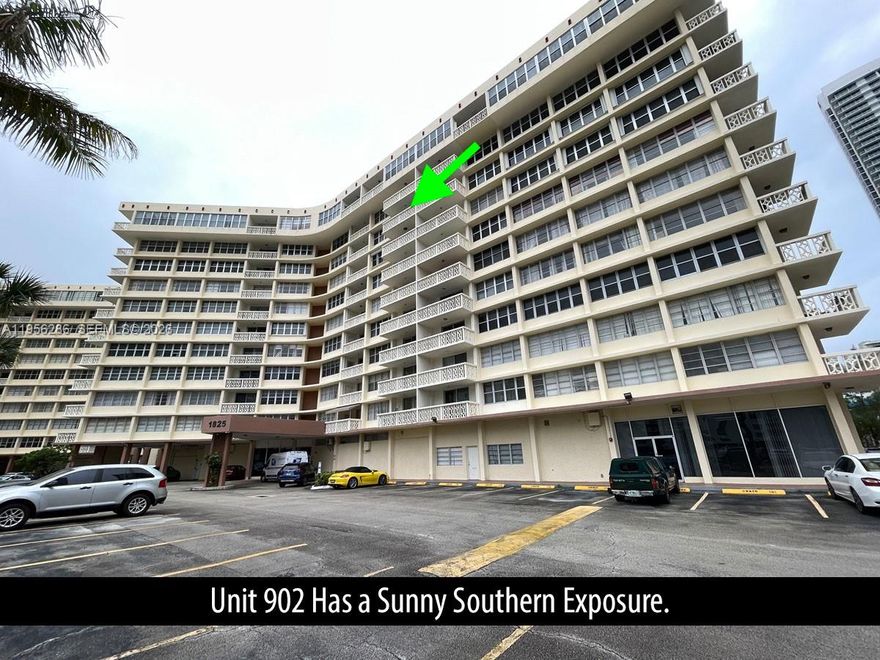Great location across from the beach and walking distance to shopping and restaurants. Please review the pictures for this partially updated unit and all the amenities in the community. Spacious floorplan with a sunny south exposure. The balcony of this 9th floor unit has a skyline view with partial ocean view. The unit's furniture is included if desired by the buyer. High impact hurricane sliders and windows. Stainless steel appliances. Large master bedroom of 17ft x 12ft. Walk-in closet and additional closet in the master bathroom. Guest half bath by the entrance. New AC in 2025. Building passed the 50 year inspection. Funded reserves. No pets. No rentals for the first 2 years and waiting list due to 20% rental cap. Walking distance to Walmart, Publix, restaurants, Starbucks, Hallandale Beach Park... Please review the pictures to appreciate this unit.