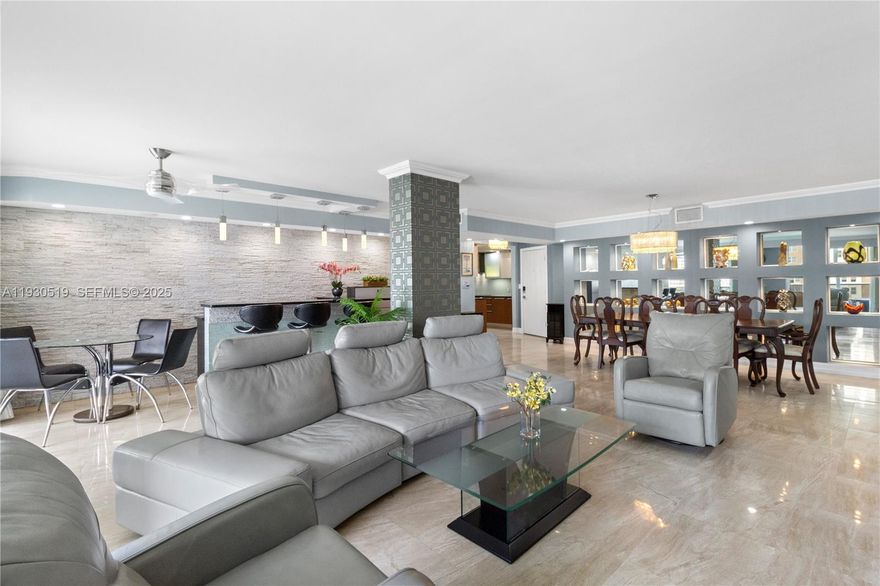 OCEANFRONT RESORT STYLE LIVING AT LA MER ESTATES. THIS COMPLETELY RENOVATED TOWER SUITE IS 1,920 S.F. WITH 3 BEDROOMS, 3 BATHS, EACH BEDROOM HAVING ITS OWN BATHROOM. THE FINISHES ARE CUSTOM DESIGNED FEATURING MARBLE, GRANITE, UPGRADED APPLIANCES, NEW IMPACT WINDOWS, CUSTOM WINDOW COVERINGS. OCEANFRONT RESTAURANT, POOL, BBQ AREA BY THE OCEAN, TENNIS, PICKLEBALL, SPA AND BEAUTY SALON, MEN'S AND WOMEN'S LOCKER ROOMS WITH SAUNA, AND TOP SECURITY. SELLER HAS PAID ALL ASSESSMENTS IN FULL.