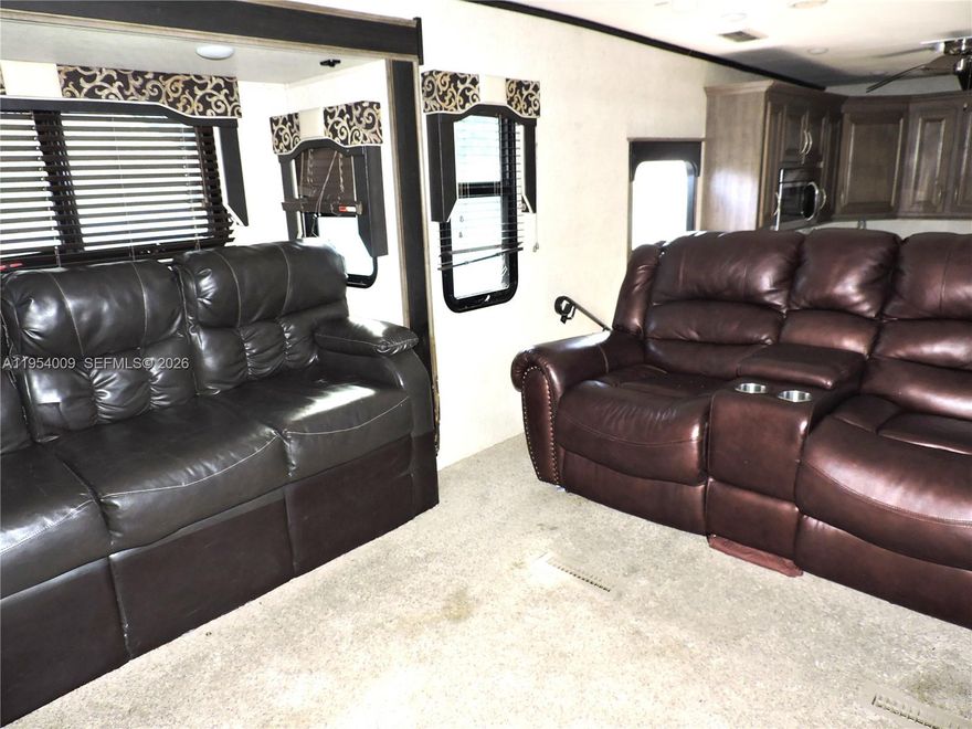 Welcome to this charming fully furnished 1 bedroom, 1 bathroom RV/Mobile Home for rent in Homestead. The property features a spacious living room with fireplace, dining area, and fully equipped kitchen. 
Enjoy a private yard, one assigned parking space, and an easy move-in process with no association approval required.
Electricity and water are included.
No pets. No smoking inside.
Move-in requirements: First month’s rent and one month as security deposit only.