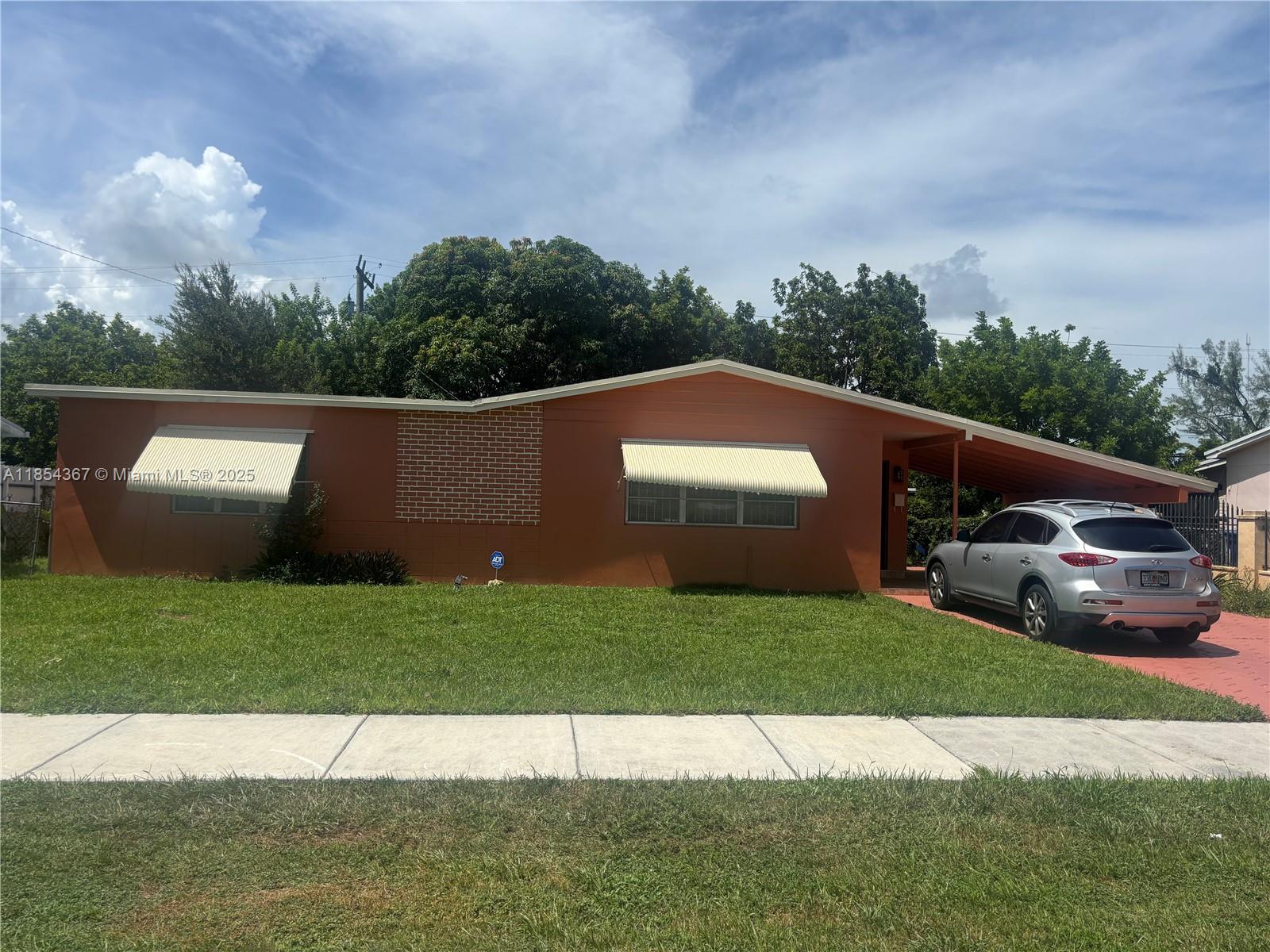 Spacious 3/2 home with large backyard in Miami Gardens. The home is move in updated bathrooms and kitchen with granite countertops and wood cabinets. All rooms have ceiling fans throughout the home. Very close to shopping, grocery stores, restaurants and major highways. Elementary, middle school and high schools are all within in walking distance. Pets are welcome. Perfect for a couple or family. Move in include First + Last + Security Deposit. Must have renters insurance. Rent includes lawn maintenance.