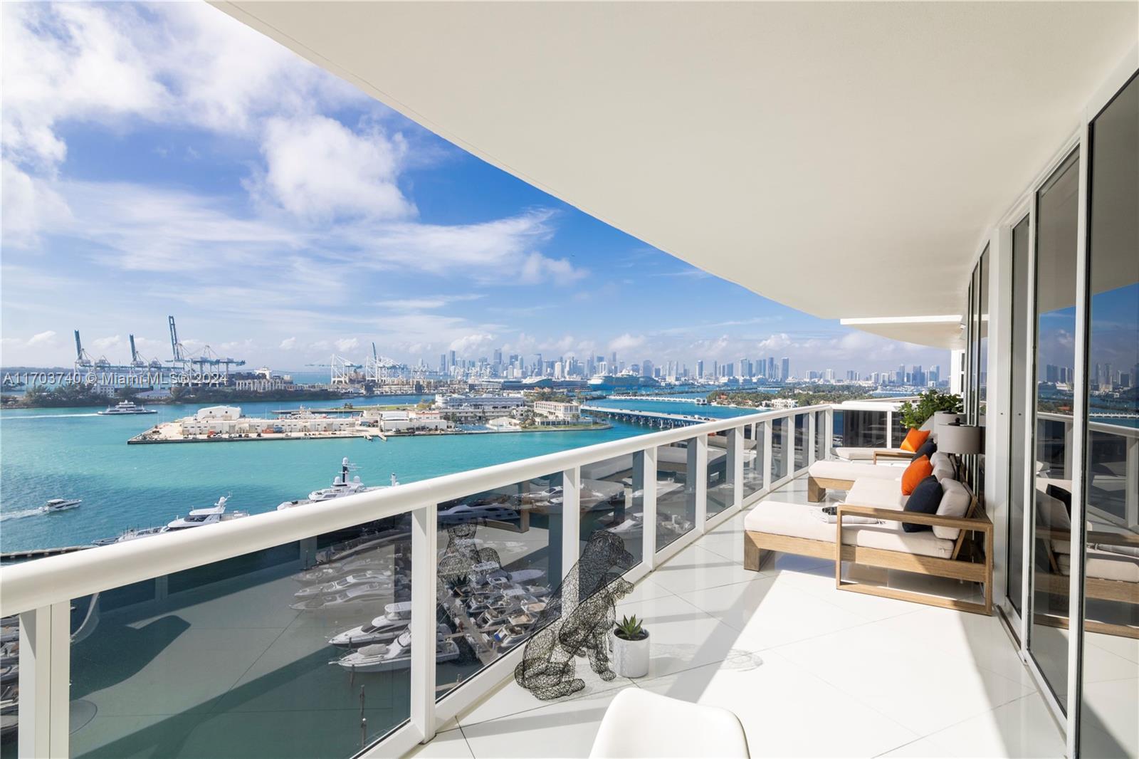 Welcome to the most desired 2 bed, 2 bath line at Murano Grande, located in Miami Beach’s most coveted neighborhood, South of 5th. Enjoy breathtaking direct bay and city views from every room of this condo. The meticulously designed and newly renovated interior boasts beautiful and contemporary furnishings, along with custom built-in cabinetry, and a wet-bar. The expansive 336 sqft terrace offers significant additional living space and stunning views of Miami Beach Marina, Fisher Island, Downtown Miami and Biscayne Bay. Murano Grande provides state of the art amenities which include an onsite restaurant, tennis court, an extensive gym and world class pool with towel service. Offered Fully Furnished.