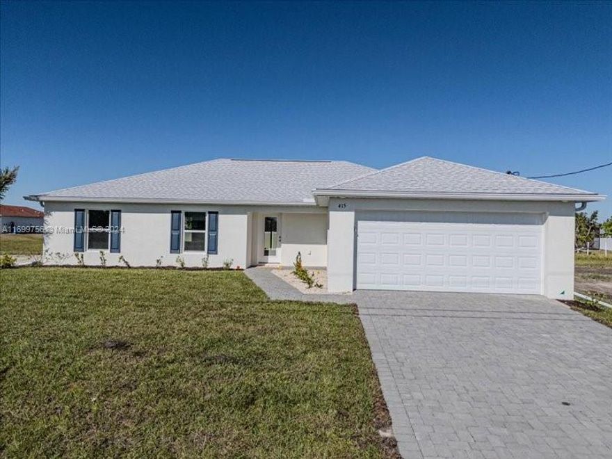 New Upgrades on this NEW SunLife Model!! Too much to list! Come and check it out!! 4 BEDROOMS WITH 3 FULL BATHS! TWO MASTER BEDROOMS! NO FLOOD ZONE! NEW CONSTRUCTION WITH WARRANTY! Perfect for related living or entertaining out of town guests! SPLIT floor plan with Vaulted Ceiling gives you a great space to entertain. This home comes fully loaded with All Wood White Shaker Cabinets, Quartz countertops and Plank Flooring Throughout. Ceiling fans in EVERY bedroom. Stainless Steel Appliances. A spacious under truss Lanai awaits you in your new spacious backyard! Full Irrigation System, Paver Driveway. NO FLOOD ZONE + IMPACT WINDOWS = LOW INSURANCE. Comes with a 1 year builder warranty and 10 year structural warranty. Virtual Tour is of the builder's model.