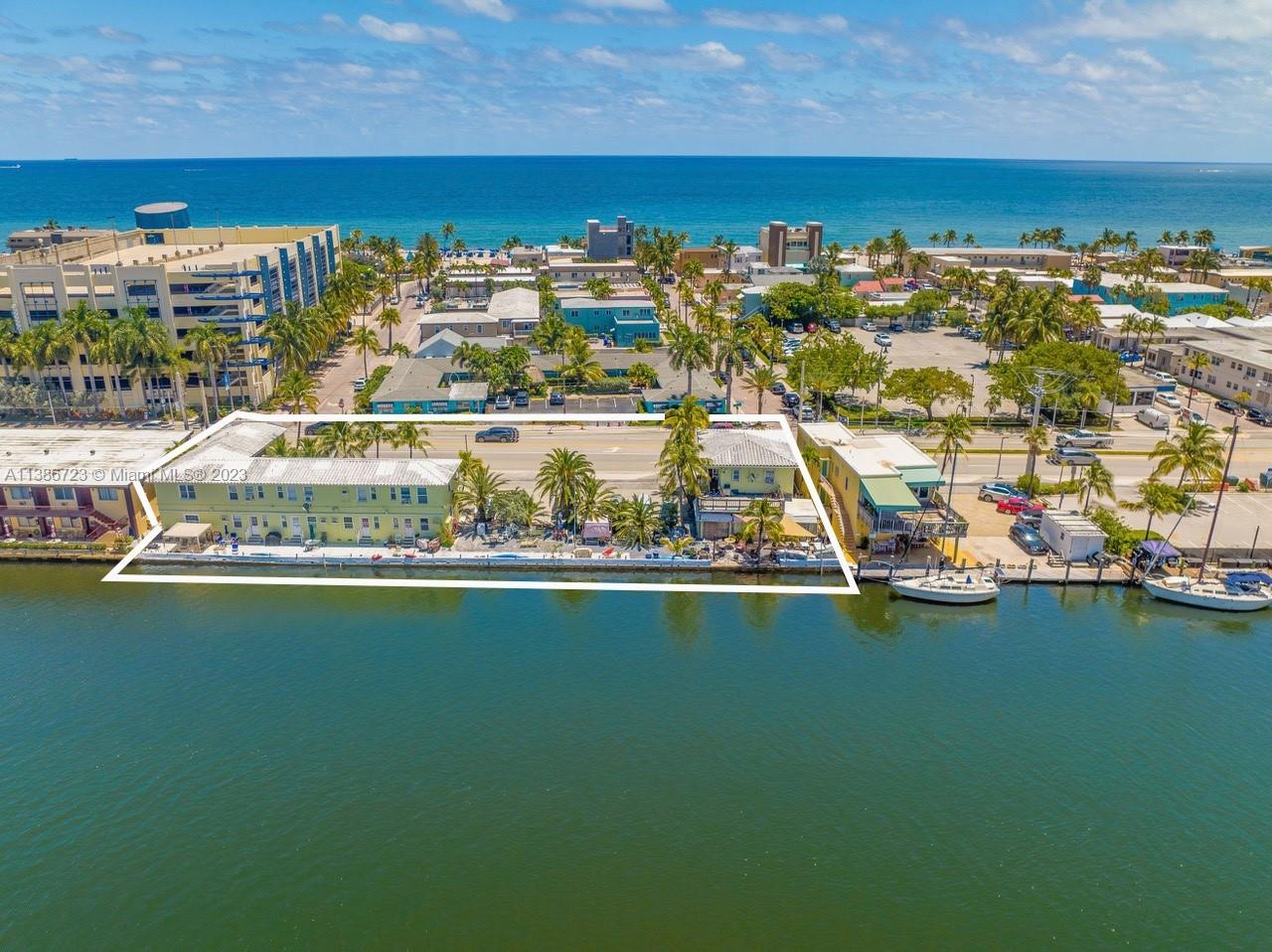 This rarely available waterfront opportunity includes three buildings operating as 17 total apartments and motel units. Perfect for an AirBNB operator or a developer who wants to collect rent now and develop in the future.
Residents can walk 500 feet to the beach, enjoy great restaurants, nightlife and much more. Just 15 minutes away from the Fort Lauderdale airport, and a short drive to shopping and restaurants in Aventura, Bal Harbour, downtown Fort Lauderdale and South Beach.
NOTE: Tax rolls show only 16 permitted units on 1510 North Ocean Drive. Also, the yellow building and parking lot at the south end of the property is under contract and not included in the listed price.