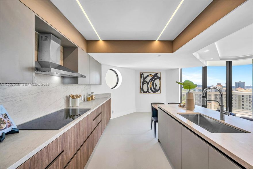 The one that you have been waiting for.  Welcome home to one of Aventura’s most exceptional residences—a stunningly and completely renovated, TWO-STORY home for which no expense has been spared. Listed at an unbeatable $550/PSF, this turnkey 3 bedroom + office, two-and-a-half bath home is conveniently located on the coveted “Aventura Circle.” This one-of-a-kind residence offers a seamless blend of modern sophistication and architectural elegance.  Enjoy two private terraces, an elevator INSIDE THE UNIT and refined designer details throughout. With views of the ocean, golf course and stunning sunrises & sunsets, this residence offers it all. This home comes with two garage assigned parking spaces plus a nice size storage unit. Furniture package is also negotiable.  The Landmark Condo offers its residents top-level amenities including: a brand-new tennis court, heated pool, jacuzzi, gym with all new equipment, business center, sauna, concierge, 24-hour security, a gated guard house and valet parking. Building is walking distance to houses of worship and a perfect location for kids attending ACES and Don Soffer High School.