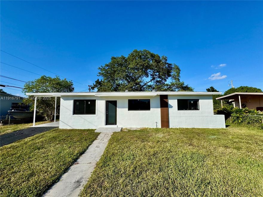 Welcome to this beautifully remodeled 3-bedroom, 1-bath home in Miami Gardens. This turnkey property features brand-new impact windows (2025), a modern new kitchen, a fully updated bathroom, new flooring throughout, fresh interior and exterior paint, and a 2021 roof for added peace of mind. Bright, stylish, and move-in ready—this home won't last!