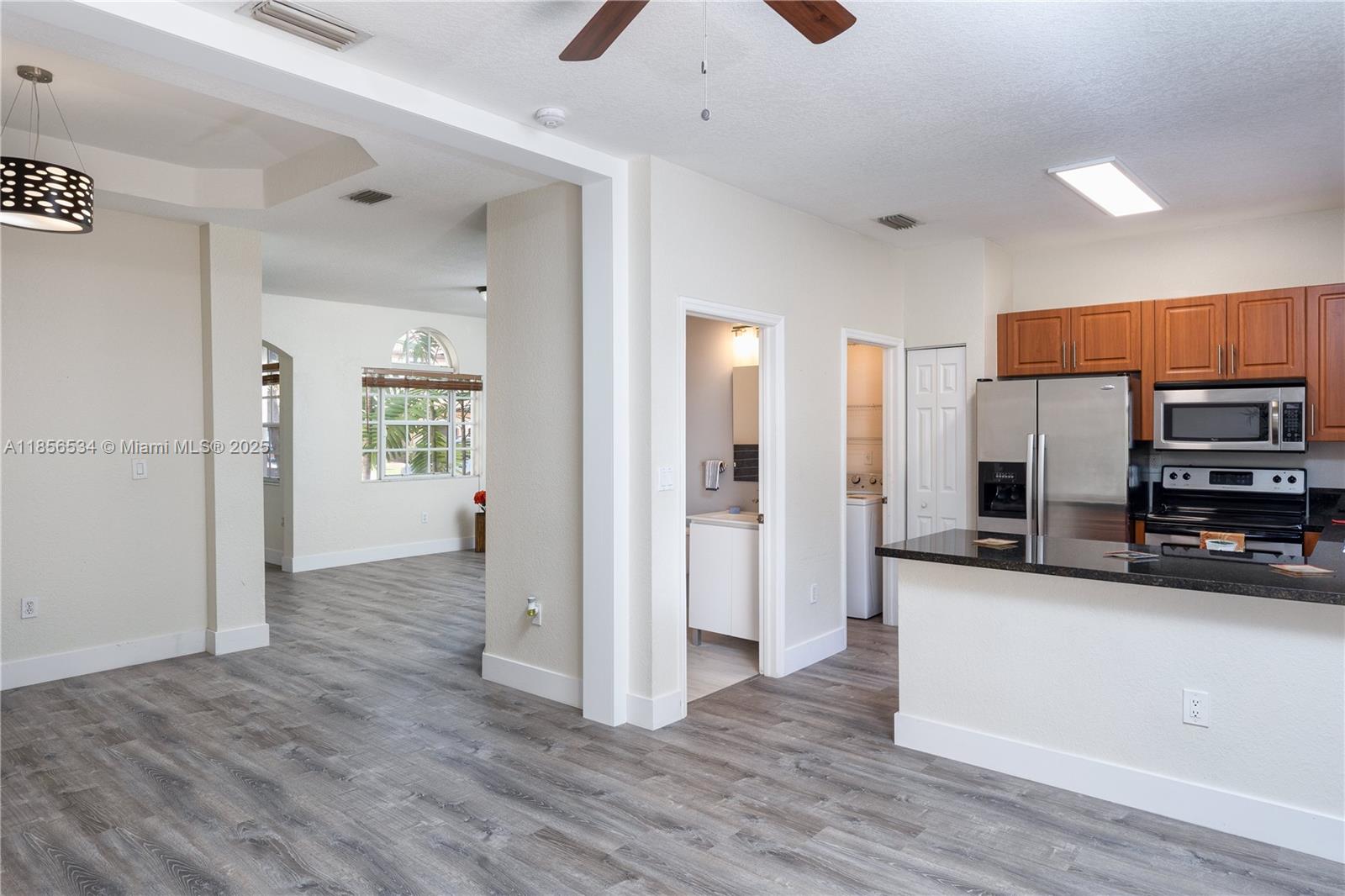 Impeccable Remodeled Town H/Villa in perfect move-in condition in desirable Bellagio at Vizcaya! 3 beds,2 ½ baths. NEW FLOORS. Beautiful, remodeled Baths. Modern kitchen w/ample space and S/S appliances. Open floor plan. All rooms upstairs. Separate laundry room with full washer and dryer. Large, fenced patio with pavers and plenty of room for barbeque and patio furniture. One car garage attached.2 more parking spaces in driveway. Gorgeous clubhouse with beautiful pool and ample pool area. Gym, only for Town Villas residents. Playground and beautiful water views with seating areas for residents to relax and enjoy. Guard gated community. Great area in Miramar adjacent to Pembroke Pines and Miami Lakes. Close to major highways. Great school district. Association Approval required.