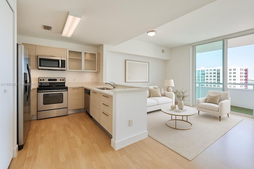 Beautiful 1/1 in an amazing boutique building City 24 in Edgewater, with a large balcony with city views, Washer/dryer in unit and small storage unit included, garage parking includes. 24-hour concierge services. Amenities: 5th-floor pool with jacuzzi, large sunbathing terrace, complete gym, sauna, yoga studio, also available pool table room, party room with a large flat-screen TV, business center. Very well located, It is located in the highly trending area of Edgewater and conveniently central to all major highways, shops, restaurants, and only a few minutes away from Miami Beach, Design District, Wynwood, Midtown, Downtown, and Brickell. Ready to Move in on!!