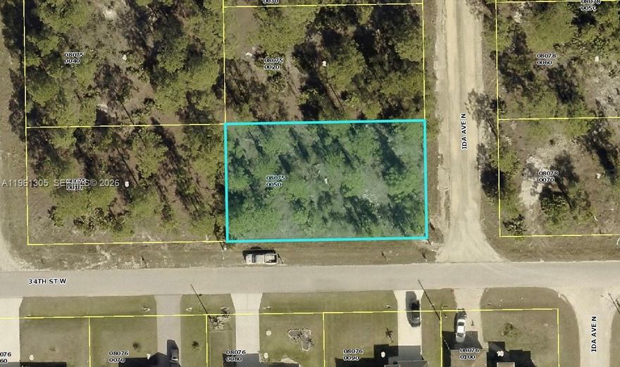 Build your dream home on this spacious 10,890 sq ft lot in the growing community of Lehigh Acres! Located at
3400 Irma Ave N, this RS-1 zoned residential parcel (Lot 5, Block 75, Unit 8) is part of a recorded plat with paved
road access. Surrounded by residential development, with low annual taxes $302, and a survey available. No HOA.
An excellent opportunity for investors or future homeowners looking to build in Lee County, Florida.