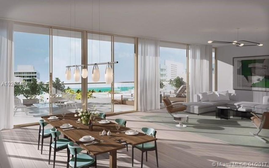 New Construction South of Fifth! The Penthouse at Three Hundred Collins offers direct Ocean and Downtown views. Features include: private elevator entry, 15ft deep wraparound terrace, white oak flooring, expansive 38ft great room and Smarthome Technology. Amenities: 75ft rooftop pool, valet, 24-hour concierge/security, fitness center and beach service. It is the vision of world-renowned designer Thomas Juul-Hansen - who has selected every finish and fixture in this new development. Completion is Q3 2017.