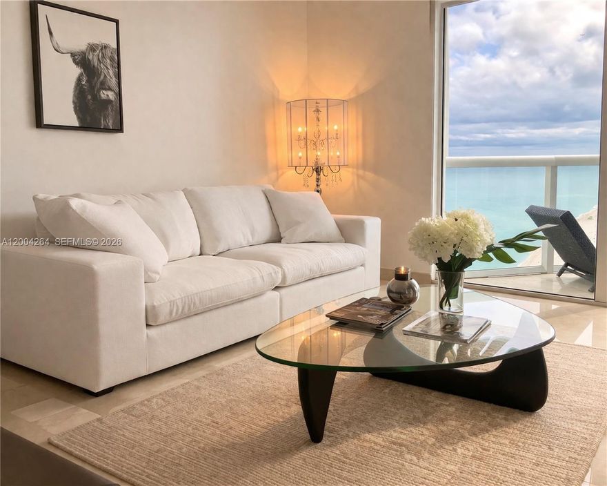 High-floor 2/2 residence at Akoya Condo featuring stunning ocean and city views. Offered unfurnished for immediate occupancy, ideal for tenants seeking a clean, move-in ready space with flexibility to personalize.

Bright and functional layout with floor-to-ceiling windows and excellent natural light. Enjoy resort-style living with direct beach access and beach service, oceanfront pool, fitness center, tennis courts, racquetball, sauna, and 24-hour security.
Prime Miami Beach location with easy access to restaurants, shopping, and major roads.
Also available furnished exactly as shown in photos. Furnished option offered at a different price—please inquire.