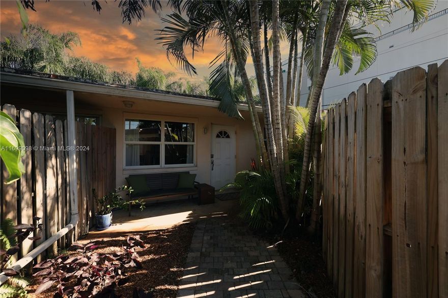 Discover this charming 2-bedroom, 1-bath villa-style condo in the heart of Fort Lauderdale. With 718 square feet of living space, this home features sleek marble floors, a modern kitchen with essential appliances, and a ground-level primary bedroom. The private patio and fenced yard create a tranquil outdoor retreat, while the community offers amenities like a pool and BBQ area. High-impact doors enhance security and style. Rent right away and enjoy the unbeatable location near dining, shopping, and recreation. Perfect for living or investment—don’t miss this opportunity!