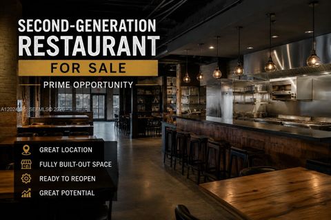 Second Generation Restaurant for Sale Prime Opportunity Miami FL 33126