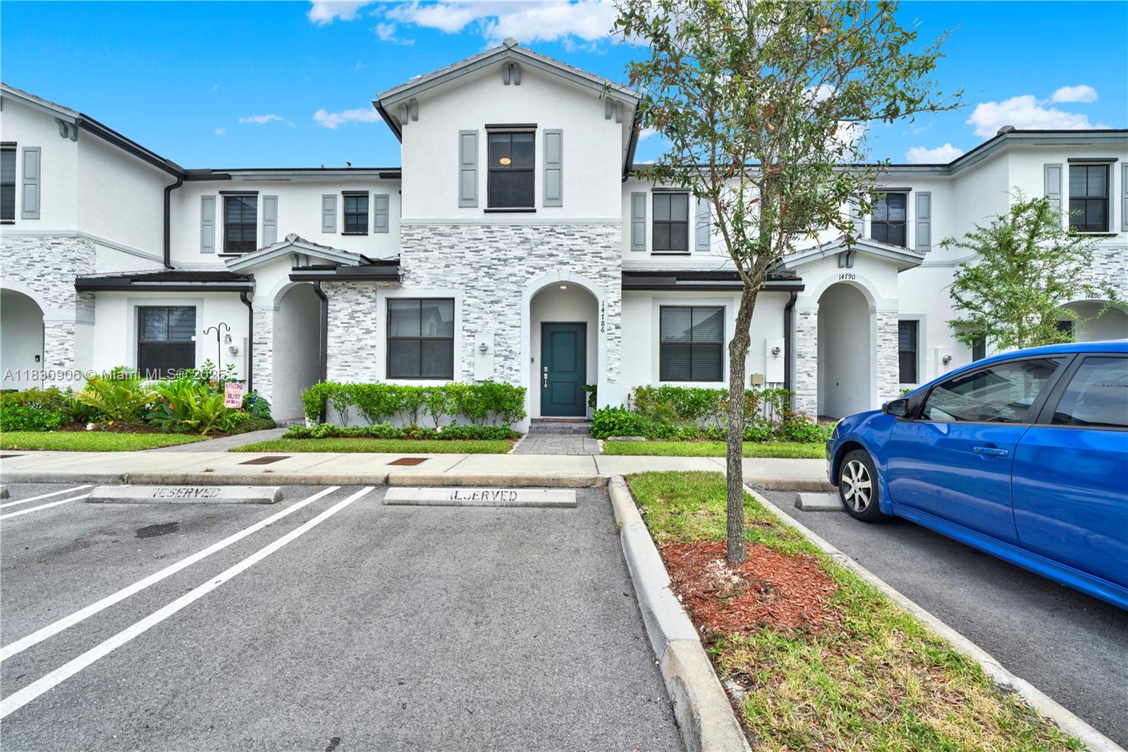 Beautiful and modern townhouse in the highly desirable community of VENEZZIA by Lennar. This 3-bedroom, 2-1/2 bath model is one of the larger units in the community. This property offers an open floor plan with high ceilings, elegant tile floors on the ground floor, and LVT (Luxury Vinyl Tile) plank flooring on the staircase and 2nd floor in a light oak finish that provides a gorgeous coastal feel. The kitchen is appointed with stainless steel appliances and white quartz countertops, perfect for entertaining. There is an upgraded front-loading washer & dryer upstairs making laundry a breeze. You'll love the open backyard too. Great for BBQ's and playing with kids and pets. Venezzia also has a community pool and a child's play area, and a nighttime security patrol. WATCH THE VIRTUAL TOUR!!!