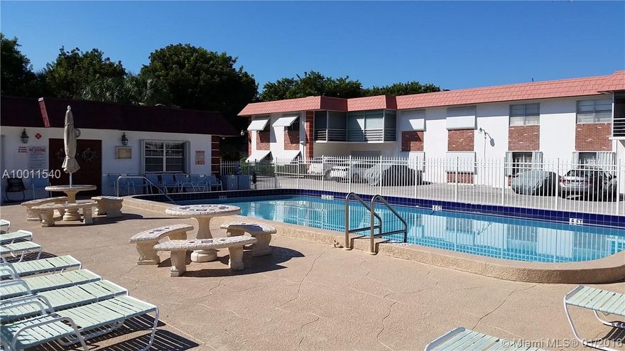 Desirable 1st Floor unit in a cozy and quite community. Needs updating but overall a great property.  Convenient location with easy access to Tri-Rail, expressways, shopping centers and the beach.