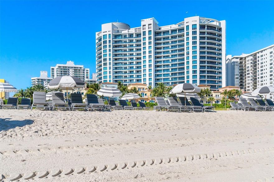 Spectacular PH w/12' ceilings & breathtaking views east to ocean & west to downtown in the exclusive  Bath Club. Great entertaining unit w/separate Living and family rooms, formal dining & gourmet eat-in kitchen, huge primary bedroom w/sitting area & 2 walk-in closets.  Stainless Sub-Zero, Miele appliances, large utility rm w service elevator. Club amenities include 2 clay tennis courts, poolside food, TechnoGym fitness center, spa w/massage, facial, nails and sauna. Wide 588' sand beach w chairs, towels, umbrellas adjacent  to oceanfront boardwalk to bike or walk 7 miles. Guard gated for extra security w/ exceptional building staff & concierge. Located in Mid-Beach, half way between South Beach restaurants and luxury shopping At Bal Harbour or Design District. Furniture negotiable.