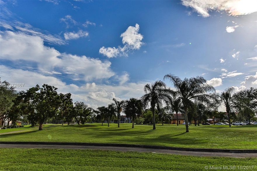 Beautiful, bright and spacious Karanda model at Century Village, Pembroke Pines. This home offers a roomy eat-in kitchen, huge master bedroom with private bathroom and amazing golf course views. Freshly-painted with new carpet in master bedroom and living room.  Both bedrooms offer expansive walk-in closets. Unit conveniently located within walking distance of one the multiple pool sites.  Washer and dryer in unit. This resort-style community offers many amenities which include a 135,000 sq. ft. clubhouse, fitness center with state-of-the-art exercise equipment and 1042-seat performance theater. Seller motivated - all offers welcome.