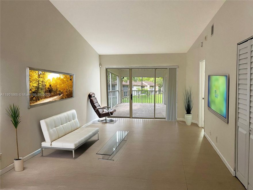 Beautifully Remodeled and Spacious Carrera model.  Corner unit with tranquil Garden View. Screened balcony.   Vaulted ceilings.  Two master suites & walk-in closets.  New water heater. Located in desirable Parc Vista gated community with 24 hr. security.  2 assigned parking spaces and plenty of guest parking, 2 pools, spa, gym, fitness center, volleyball & tennis courts, dog park and walking paths. Enjoy the rich life at an affordable price.   Conveniently located near shopping centers, restaurants, turnpike, Schools, Miami Dade College Baptist West Kendall hospital.  Easy to show.  Owner open to offers!