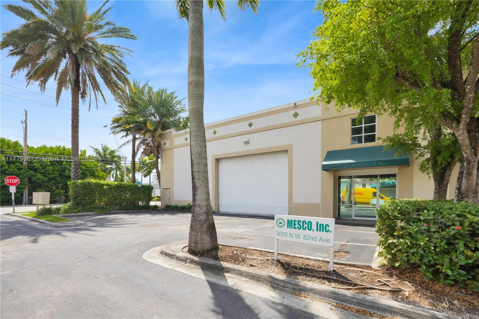 Prime 3514 SF industrial condo unit located in the highly desirable Hemisphere Centre in Doral, FL. This corner unit is ideally positioned at the entrance of the complex, offering outstanding visibility and accessibility for distribution, logistics, or light manufacturing. The space includes 2690 SF of warehouse, 392 SF of office space, and a ±432.4 SF load-bearing mezzanine. Features include 1 dock-high loading door, 1 ramp, a 20’ clear ceiling height, 5 assigned parking spaces, Twin-T concrete roof, and a clean, air-conditioned office area with a private office, reception/waiting area, and one bathroom. the property supports flexible industrial uses and offers direct access to major expressways (SR-836, SR-826, Turnpike), minutes from Miami International Airport. Not in a flood zone.