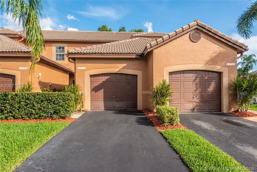 CHARMING SAN SEBASTIAN IN WESTON! Make this 2 Bedroom 2.5 Bath Townhouse yours, whether for primary residence or investment. Low Association at $349 QUARTERLY (only $116 per month). Best listed price in the community. Capitalize on the best selling point for Weston with a "A" rated schools from Elementary to High School. The Association covers the outside painting of the townhome, & all of the common areas, plus the amenities which include community pool, & children's park. Owner takes care of their Roof, Garage Door & Driveway.  Well maintained, granite kitchen with wood cabinets, ceramic floors on the first floor, laminate flooring on the 2nd level. In move-in condition for anyone looking to occupy immediately or rent right away. Easily rented for $1,800 monthly.