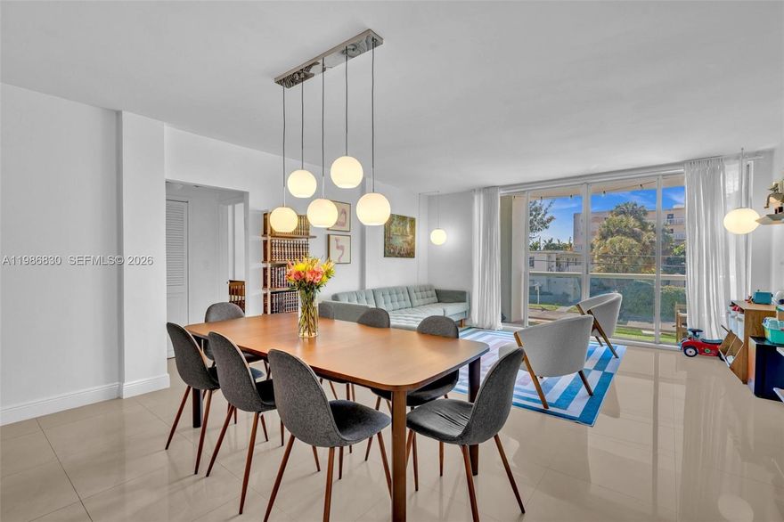 Stunning waterfront condo in the highly sought-after London Towers in Bay Harbor Islands! This spacious and bright residence offers nearly 1,200 sqft, featuring an oversized one-bedroom layout and extra room, with 2 bathroom.

The unit has been substantially remodeled with beautiful porcelain floors throughout and a modern kitchen with granite countertops. Enjoy exceptional storage space with multiple closets, including a large walk-in.

This desirable corner unit is filled with natural light and offers peaceful garden and skyline views. The building is located directly on the water and features great amenities, including a newly updated swimming pool, dock access, and secure entry.

Prime location just one block from Bal Harbour Shops, and close to top-rated schools, supermarkets, and houses of worship.

Includes 1 assigned parking space and additional storage.