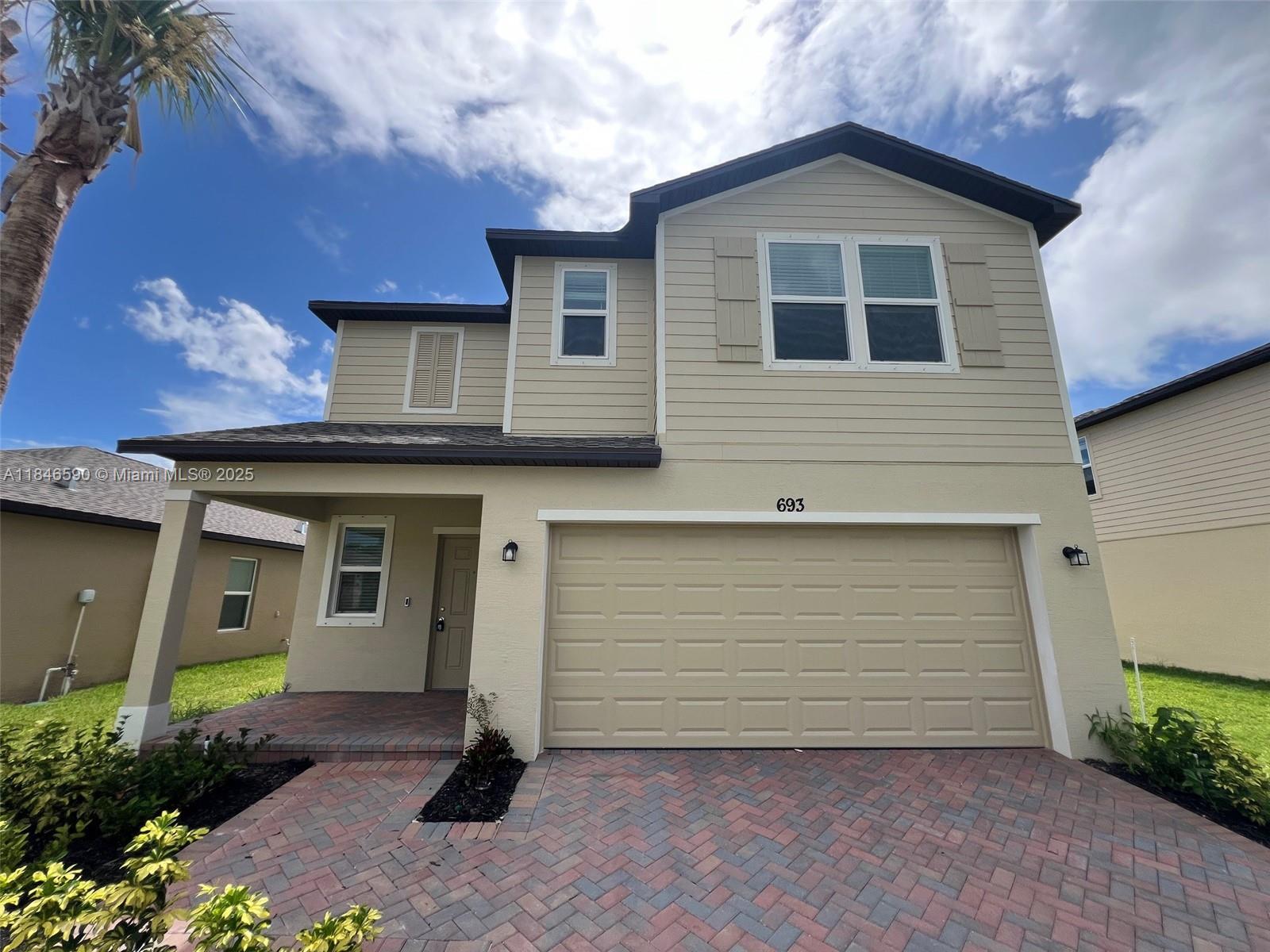 Welcome to your dream home in Bent Creek! This brand-new 6 bedroom, 3 bathroom home blends comfort, style, and functionality in one of Fort Pierce’s most sought-after gated communities. Enjoy a spacious open floor plan with a modern kitchen featuring stainless steel appliances, granite countertops, and a large island perfect for entertaining. The split-bedroom layout provides privacy for the primary suite, complete with a walk-in closet and en-suite bath. Enjoy peaceful mornings on your covered patio and the convenience of smart home features throughout. Bent Creek offers resort-style amenities including a clubhouse, pool, fitness center, and playground — all just minutes from beaches, shopping, and I-95. Don’t miss this opportunity to own a stunning new home in a growing community!