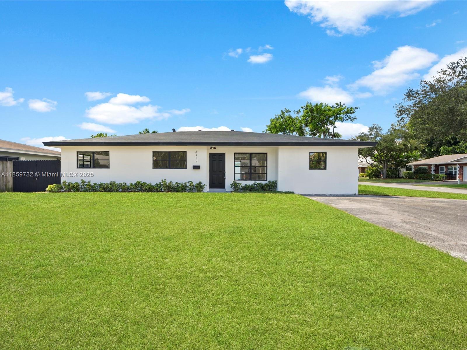 This completely renovated 4-bedroom, 2-bath home with a den boasts a spacious, open floor plan. The oversized kitchen features all new appliances, perfect for family gatherings and entertaining. Fresh luxury vinyl flooring, a new AC with ductwork, and a new roof add modern comfort and peace of mind. The master suite includes a large walk-in closet and overlooks the backyard oasis with a large outdoor pool. The property sits on an oversized corner lot in a quiet, desirable neighborhood, offering privacy and plenty of space. A great opportunity for comfortable, updated living in a peaceful setting.