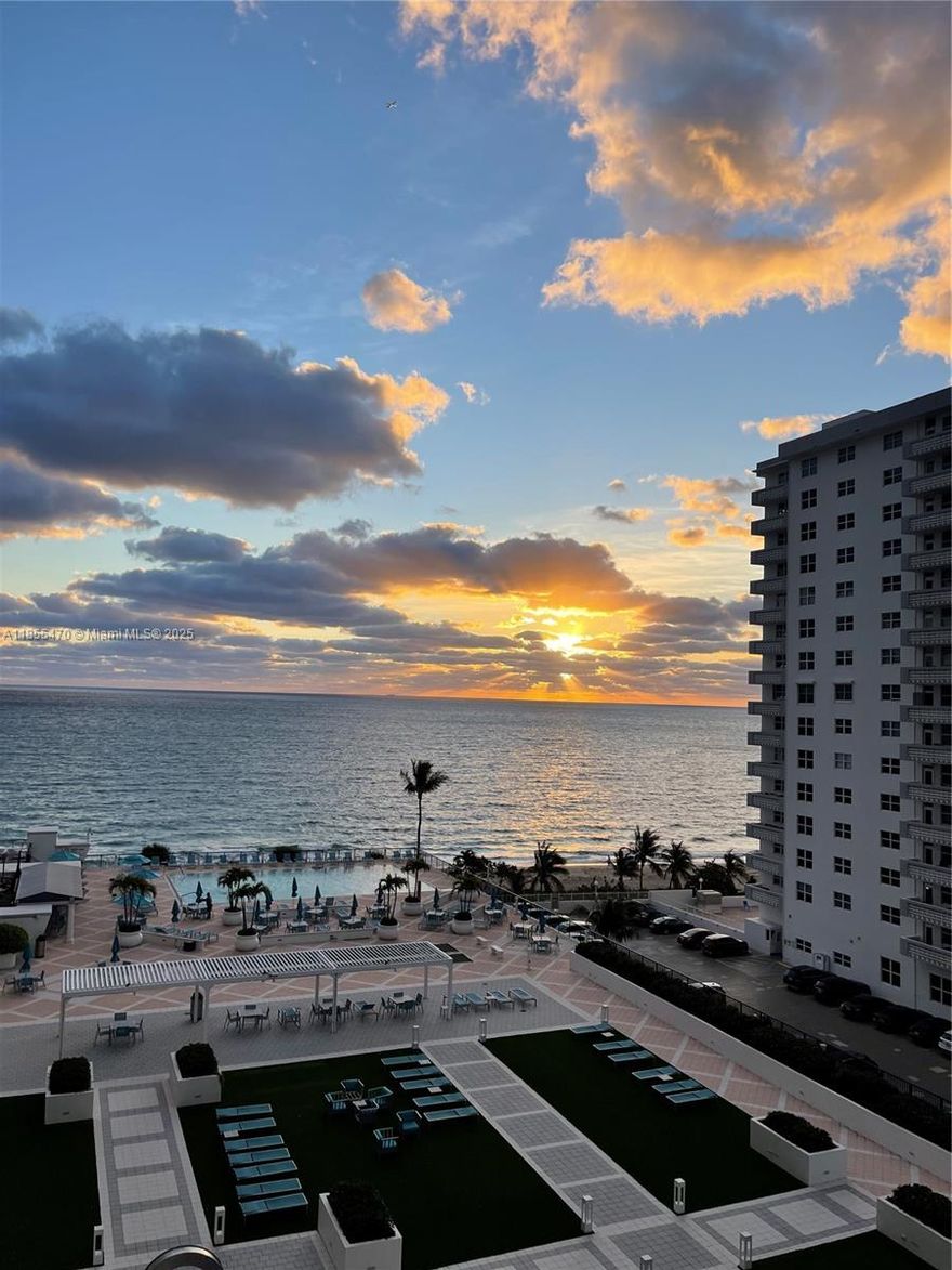 The View that everyone wants but rarely get in most oceanfront buildings...Spectacular direct ocean view from your living room and lovely updated kitchen. City/Intercoastal views from bedrooms set the stage for amazing sunsets at night. This spacious unit was remodeled in 2019 and features 24 x 24 porcelain tile throughout the unit, updated kitchen & baths and newer appliances. Resort living with all the amenities you desire. Heated pool, party quarters w/ amazing ocean views, 24 hour doorman/security, gym, sauna, garage parking, washer & dryer in the unit. Semi private elevator with, only 2 condos per floor. Walking distance to grocery store, coffee shop, restaurants, banks, etc.
