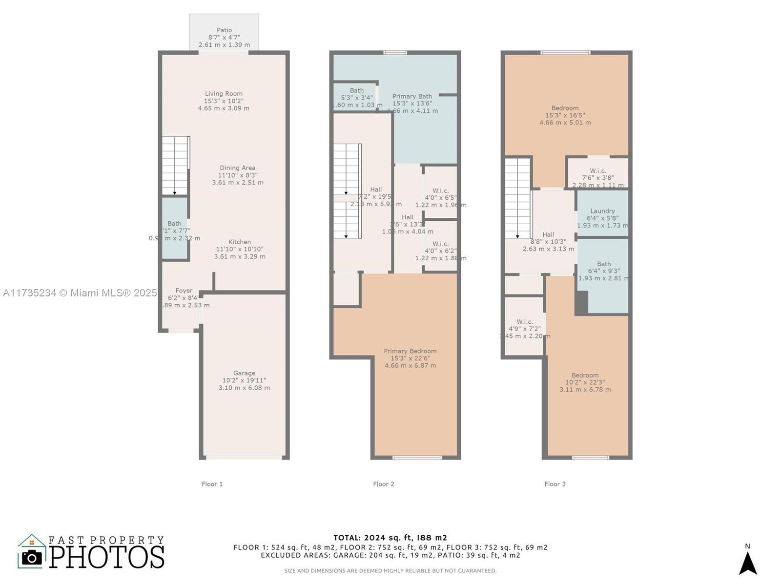 The primary bedroom occupies the entire second floor making it fee like a private retreat! The third floor includes 2 bedrooms, 1 full bathroom. The kitchen has all brand new appliances! The townhome is close to N state rd 7/441, florida tpke , I 95 and Sunrise blvd. close to central broward park, elementary, middle and high school.