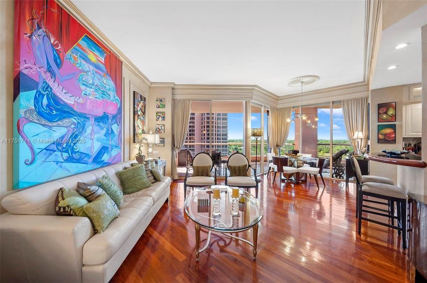 Gorgeous 2-bedroom, 3 bathrooms corner unit at the prestigious Gables Club with breathtaking views of Biscayne Bay and lavish Miami skyline. Unit features a spacious den that can be converted into a third bedroom. The unit feature a beautiful foyer with private elevator. Enjoy a luxurious world class living with 5-star amenities. Unit has been curated with top-of-the-line furniture pieces that will be negotiable in the sale.