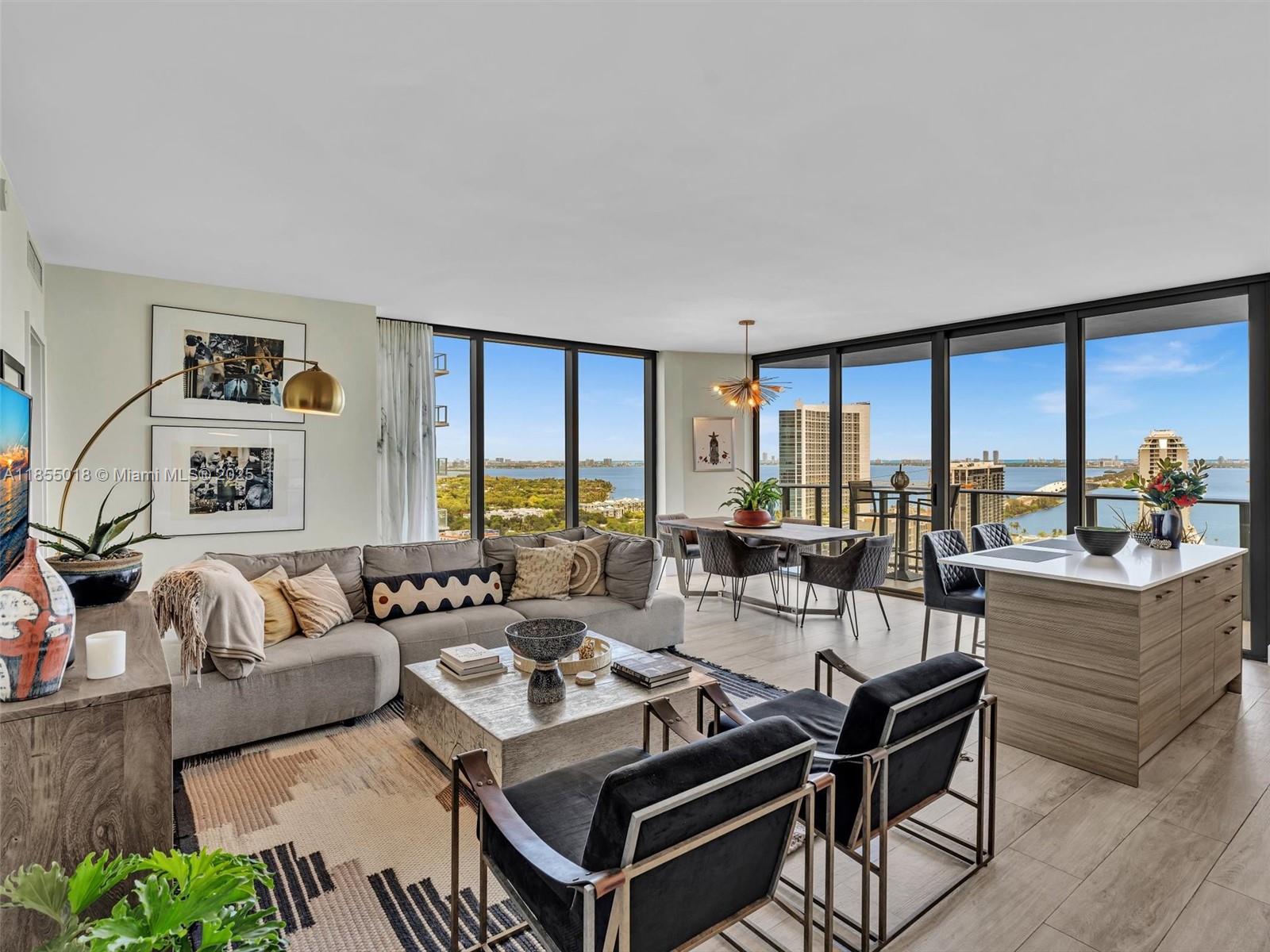 Welcome to Unit 2208 at the sought-after Hyde Midtown Miami – a stunning limited corner residence offering panoramic views of Biscayne Bay and the sparkling Miami skyline.
This bright and spacious suite boasts floor-to-ceiling windows, expansive balcony, and an open-concept layout perfect for both entertaining and everyday living. Fully furnished for a move-in ready luxury residence. Enjoy 5-star resort-style amenities including a rooftop pool with cabanas, state-of-the-art fitness center, tennis court, and 24-hour concierge and valet service + 1 SELF ASSIGNED PARKING – all within a professionally managed hotel-condo setting.
Located across from the Miami Design District and Wynwood’s vibrant art scene, this is urban luxury living at its finest!