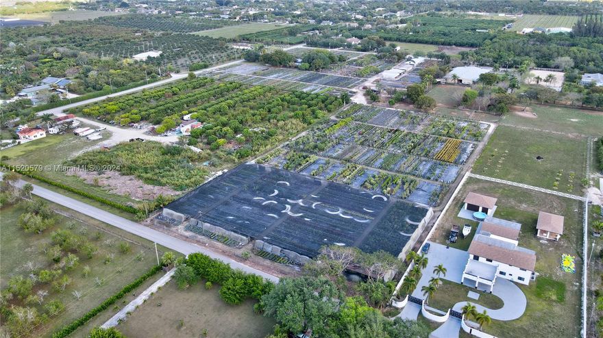 Back on the market! Completely fenced nursery for sale. Equipped with shade house, well and electricity on property. Sprinkler system with electric irrigation, and backup diesel pump. Nursery is located flood zone X high ground. Close to the UDB boundary. Easy access to US1, Turnpike, and Krome Ave. Located in east Redlands. Additional parcels available for purchase. Buildable lot. You can build 2 homes on the property, main house and guest house. Because of the agricultural exemption you pay very little taxes. Combine your residence with your nursery business.