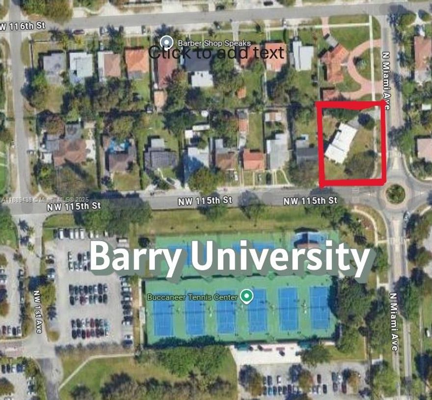 DEAL VALUE OVER $900K! Corner Double lot (13,015 sq ft) single-family home located in desirable La Paloma neighborhood, just 1 block from Miami Shores border & surrounded by multi-million-dollar homes. Property features a Florida room, terrazzo floors, an open kitchen w/ granite countertops, & bright living/dining room. Also includes a double covered carport & large windows that bring in ample natural light. This two-story home offers 2 bedrooms & 1 bathroom on each floor, a separate laundry room, & detached 1-car garage. The spacious corner lot provides plenty of room to add a pool. The location is exceptional, across from Barry University, offering added security, & just minutes from I-95 and Publix. Please note, central AC units & stove have been removed. NEEDS TLC. Property sold AS-IS.