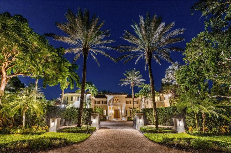 Nestled within the prestigious gated community of Snapper Creek Lakes, this magnificent estate offers nearly 10,000 SF of refined living on a 49,658 SF corner lot with two gated entrances and lush landscaping featuring 28 palm trees. Highlights include a majestic double-volume foyer, 8-seat theater, elevator, smart home and surround sound systems, and a gourmet kitchen with all new appliances. Enjoy a covered terrace with summer kitchen, a resort-style pool with magical light system, and access to the private community marina. Offered fully furnished for $19,000,000
