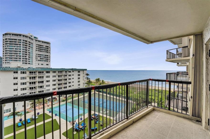 Experience the ultimate beachfront lifestyle in this beautifully located oceanfront condo. Only steps from restaurants, shopping and all the charm of Lauderdale-by-the-Sea. Enjoy resort-style amenities including a stunning oceanfront pool, tennis and pickleball courts, beachfront volleyball, a putting green and bocce ball. Stay active in the fully equipped gym, then unwind in the saunas or relax in the inviting outdoor entertainment area featuring comfortable sofas, chairs and a cozy fire-pit -- perfect for gathering with family and friends. New floor to ceiling impact windows and door have already been paid for and will be installed soon, adding even more value and peace of mind. This is your opportunity to embrace coastal living at it's finest. Pet friendly. 24/7 Security. Motivated seller.