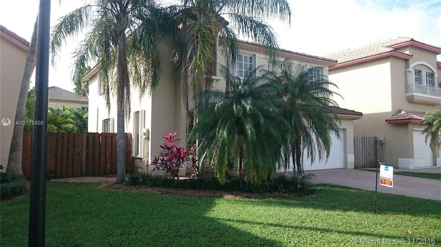 Beautiful home in Doral. Costa Verde 4 bedrooms, 3 full baths plus den/office. Completely remodeled, wood floors, many upgrades. Washer/dryer. Located in secure gated community.