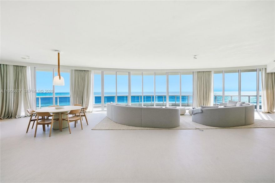 Brand-new, never-lived-in residence at The Bath Club. This 3BD/3BA home spans 2,959 SF with wide ocean views through floor-to-ceiling glass. Meticulously renovated with marble floors, custom millwork, hidden pocket doors, designer finishes, and 10-ft ceilings. Features include a semi-private elevator foyer, smart home system, and a large laundry room with a service entrance. The gourmet kitchen features Viking, Sub-Zero & Miele appliances, along with dual wine coolers. The Bath Club offers resort-style amenities with pool & beach service, spa, gym, tennis, concierge & valet.