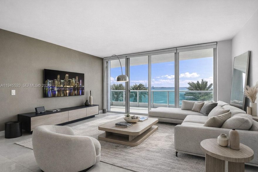 Amazing views of Biscayne Bay beyond from every room! Conveniently located in one of the best walkable areas in Miami, including Brickell City. 1 Bed/1.5 Bath home features marble, Miele stainless steel appliances, cherrywood kitchen cabinets, granite countertops, spa tub, walk-in closets, washer and dryer in unit, and floor-toceiling impact glass windows. High-tech security is provided to all points within the building. Excellent amenities include a spa gym, adult and kiddie pools, clubroom on the 48th floor with both city and bay views, business center, garage parking, and 24-hour and valet services. Experience luxury at its finest! Make this your vacation or permanent residence.