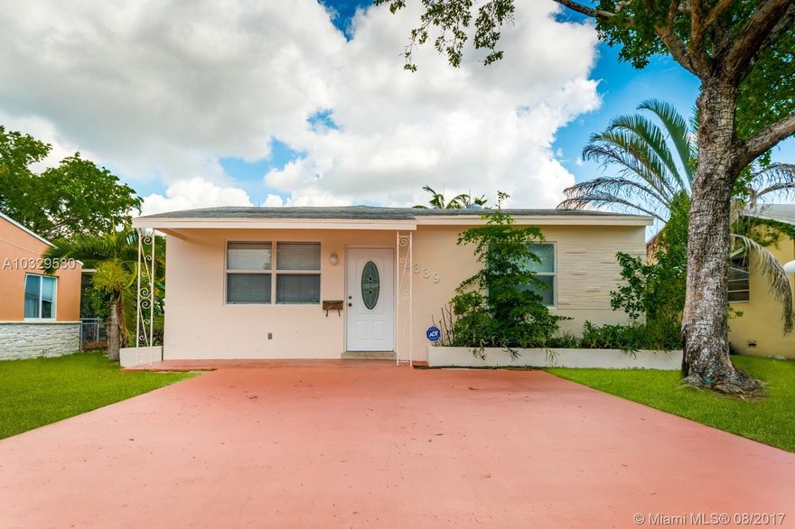 Spacious 3 bedrooms 2 baths perfect for entertaining, tiles and wood floors. Large Master bedroom with walk in closet. Freshly painted with Impact Windows (2000), Central AC (2012), Re-Roof (2009), Separate detached garage and storage shed. Great indoor and outdoor entertaining space. Property is perfectly located close to the YMCA, schools, baseball field, shopping centers, Tri-Rail Station and I95 Express Bus Routes.