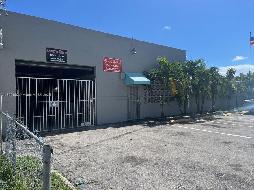 Spacious Commercial/Heavy Manufacturing property currently with an established automotive business situated in the heart of Fort Lauderdale. This prime location offers easy access, with plenty of land to accommodate numerous cars. This commercial property boasts a freestanding building, high ceilings, office space & automotive yard space. Site has water & electricity, ideal for an owner/user or industrial developer. Location can be divided into 5 lots, new owner would simply need to get with the City of Fort Lauderdale to finalize. Priced for land usage as building needs renovation in order to pass 40 year inspection.